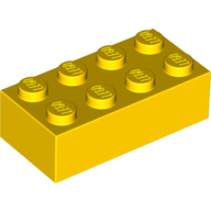 Lego kostka (kostička) 2x4, žlutá (300124)